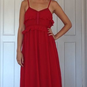 MANGO Red Maxi Dress sz 4